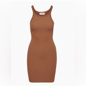 Denim Forum rubbed mini dress, burnt orange, size L